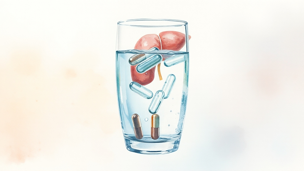 효과적인 숙취해소제 성분 (watercolor 스타일)