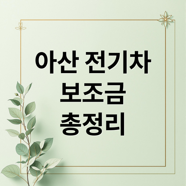 아산 전기차
보조금
총정리 (26년 아산 전기차 지원금이 얼마일까? 최대 지원받을라면 어떻게 해야할까?)