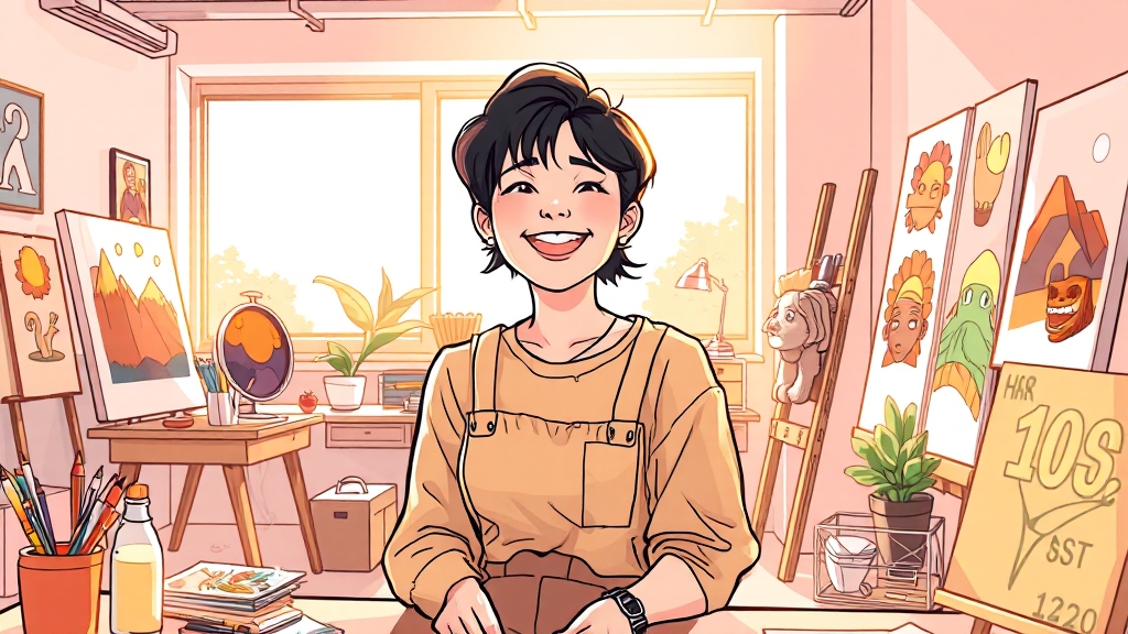 경제적 성공과 효도 (cartoon 스타일)