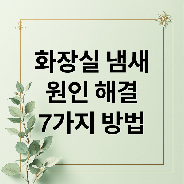 화장실 냄새
원인 해결
7가지 방법 (화장실 냄새 제거 방법 5가지)