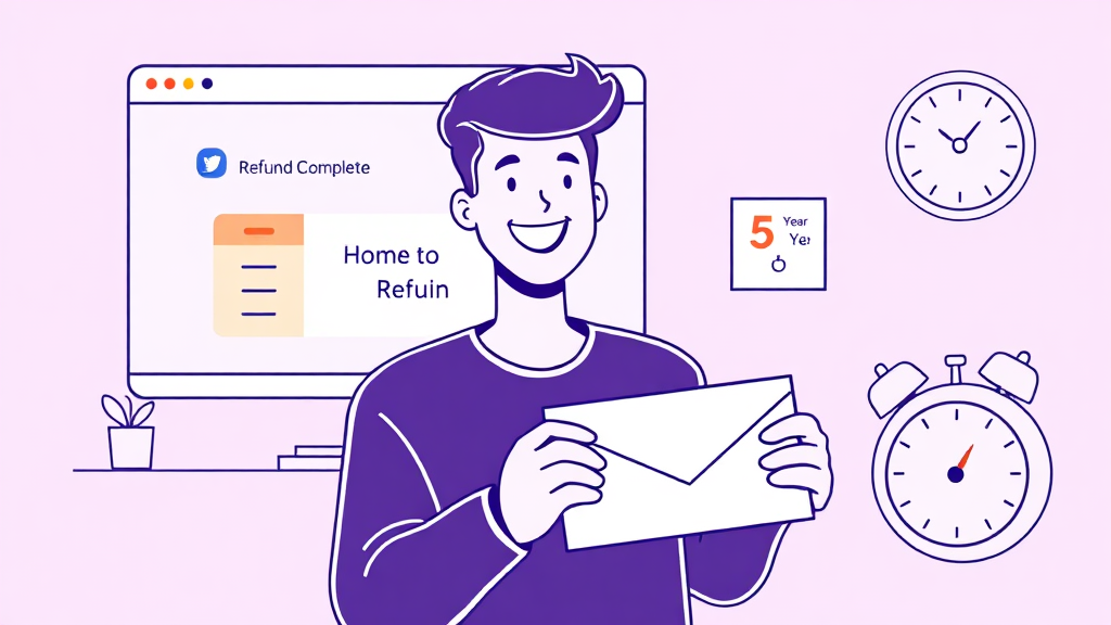 신고 완료 후, 환급금은 어떻게 받을까? (illustration 스타일)