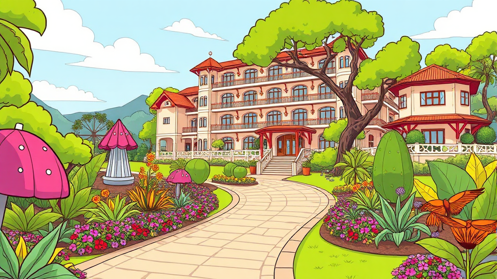 주요 & 부대시설 안내 (cartoon 스타일)