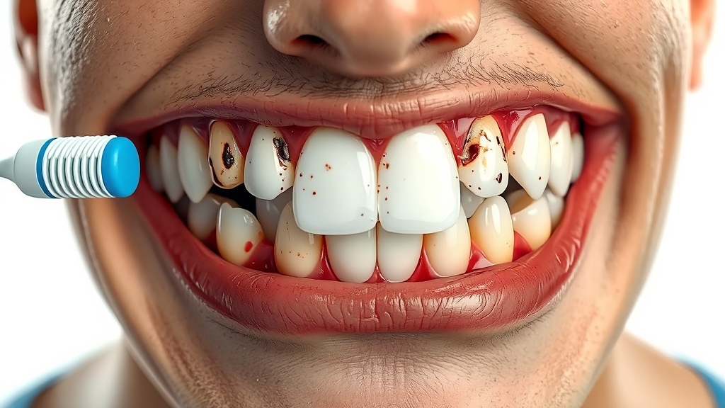 치경부 마모증, 충치와 차이 (realistic 스타일)