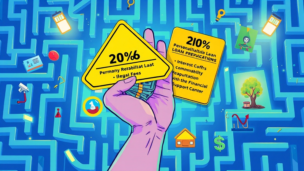 개인회생대출 이용 시 주의사항 (cartoon 스타일)