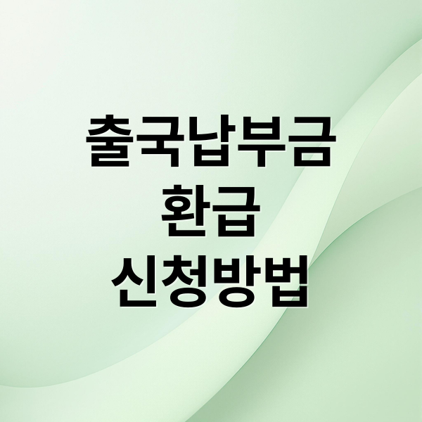 출국납부금
환급
신청방법 (출국납부금 환급 서비스 대상 및 신청방법)