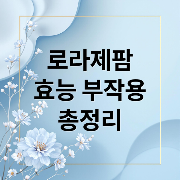 로라제팜
효능 부작용
총정리 (로라제팜 효능 효과)