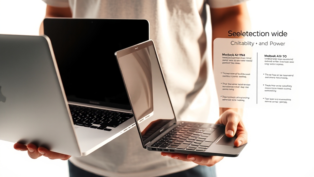 사용 목적별 맥북 선택 팁 (realistic 스타일)