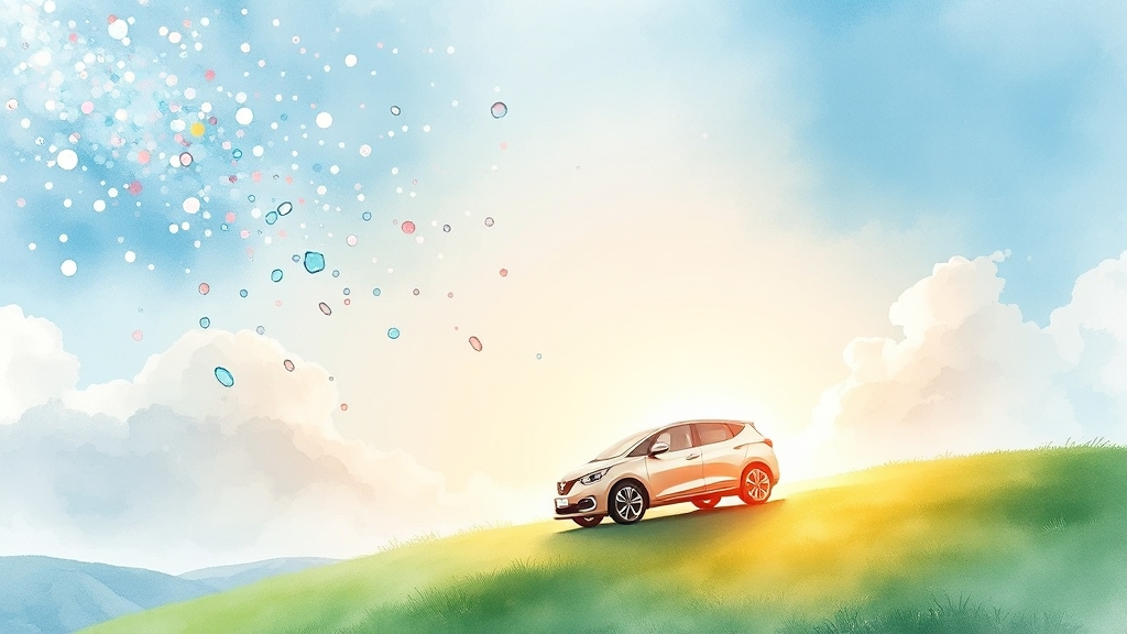 안전 운전, 보험료 절약의 지름길 (watercolor 스타일)