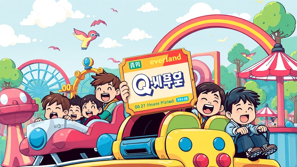 에버랜드, 큐패스와 함께 즐거움을 더하세요! (cartoon 스타일)