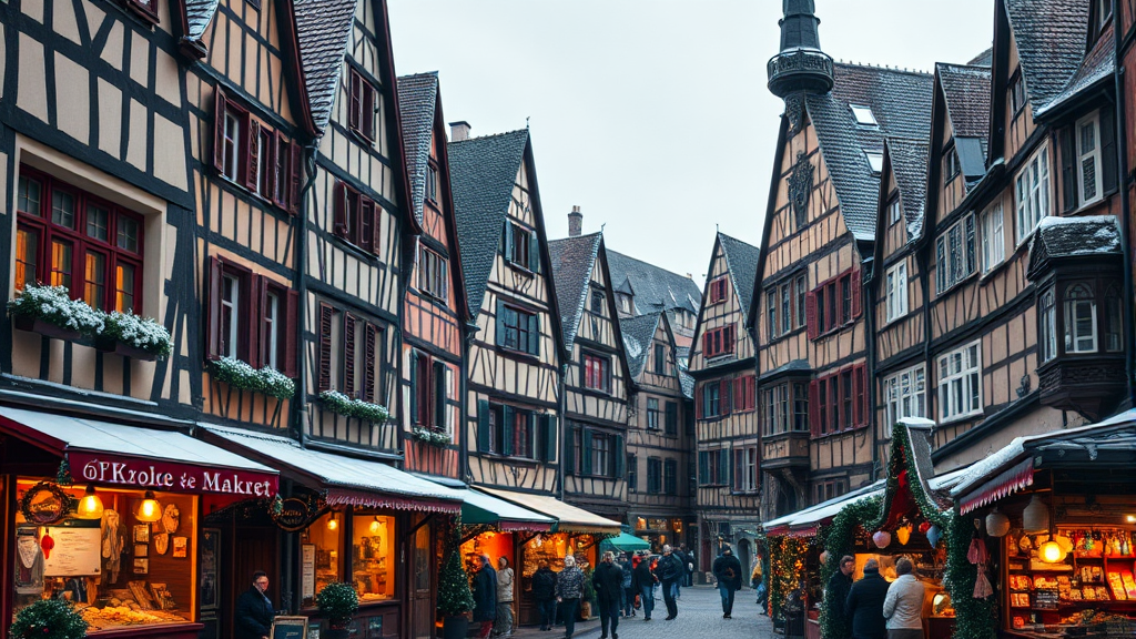 유럽 겨울 낭만: 스트라스부르 (realistic 스타일)