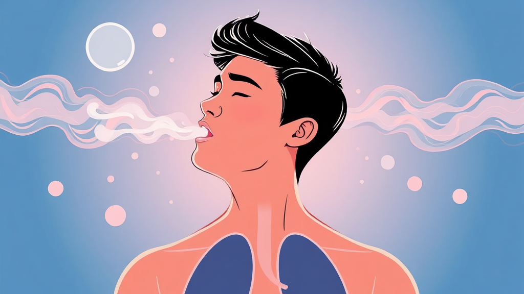 기관지 건강을 위한 노력: 염증 완화와 점막 보호 (illustration 스타일)