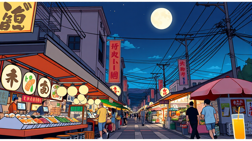 오키나와 맛집 탐방 (illustration 스타일)