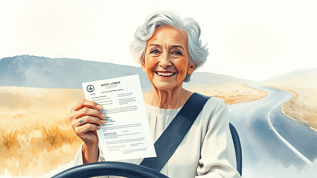 70세 이상 갱신: 의사 소견서 (watercolor 스타일)