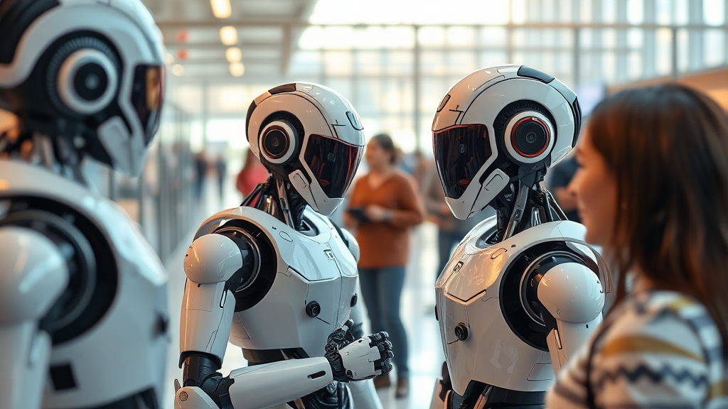 협력, 로봇 서비스 시장 확대 기대 (realistic 스타일)