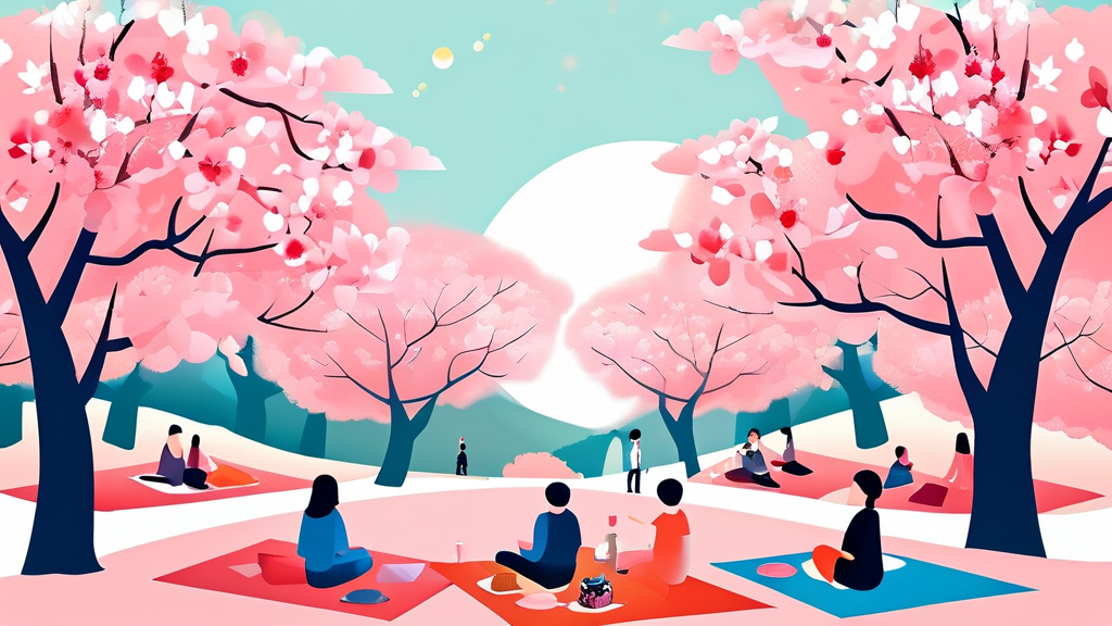 충북 벚꽃 여행 준비물 및 꿀팁 (illustration 스타일)