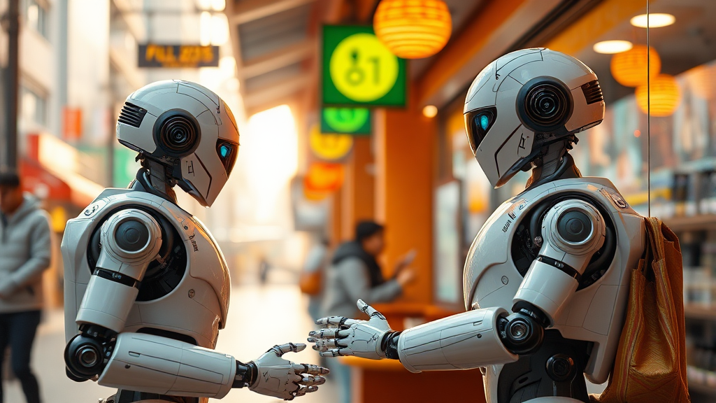 AI 기술과 로봇 산업의 융합 (realistic 스타일)
