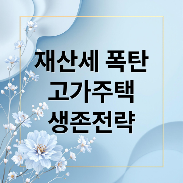 재산세 폭탄
고가주택
생존전략 (재산세 5000만원 강남 집 안파는 이유)