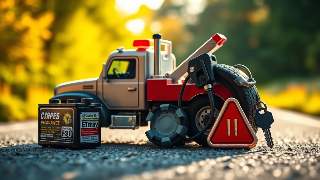 긴급출동 서비스로 받을 수 있는 주요 항목 알아보기 (realistic 스타일)