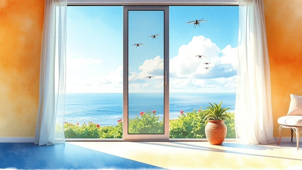 현관 롤방충망, 왜 필요할까요? (watercolor 스타일)