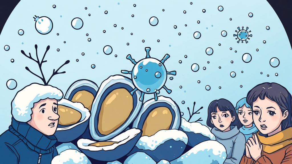 노로바이러스 감염 경로 (illustration 스타일)