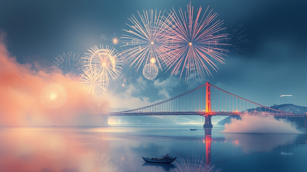 불꽃축제 구성 및 특징 (watercolor 스타일)