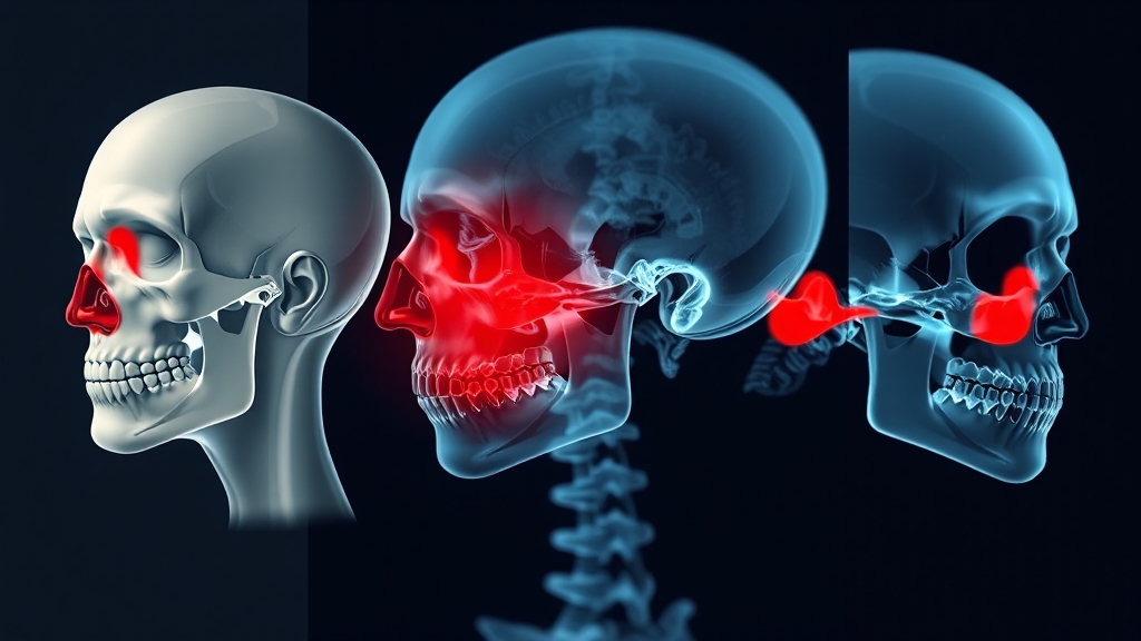 턱관절 장애 진행 단계 (illustration 스타일)