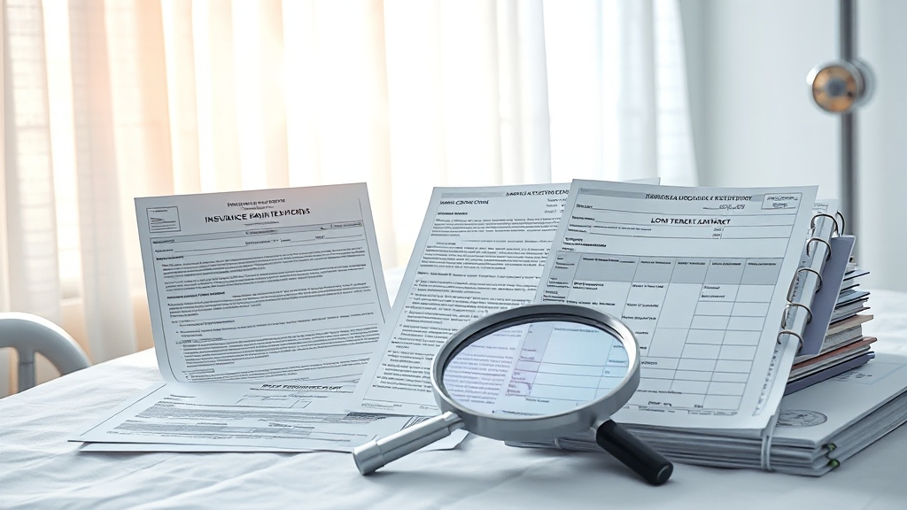 간병비 보험 청구 필요 서류 (realistic 스타일)