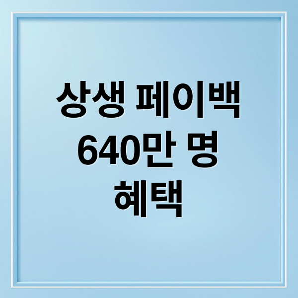 상생 페이백
640만 명
혜택 (상생 페이백 신청 640만명)