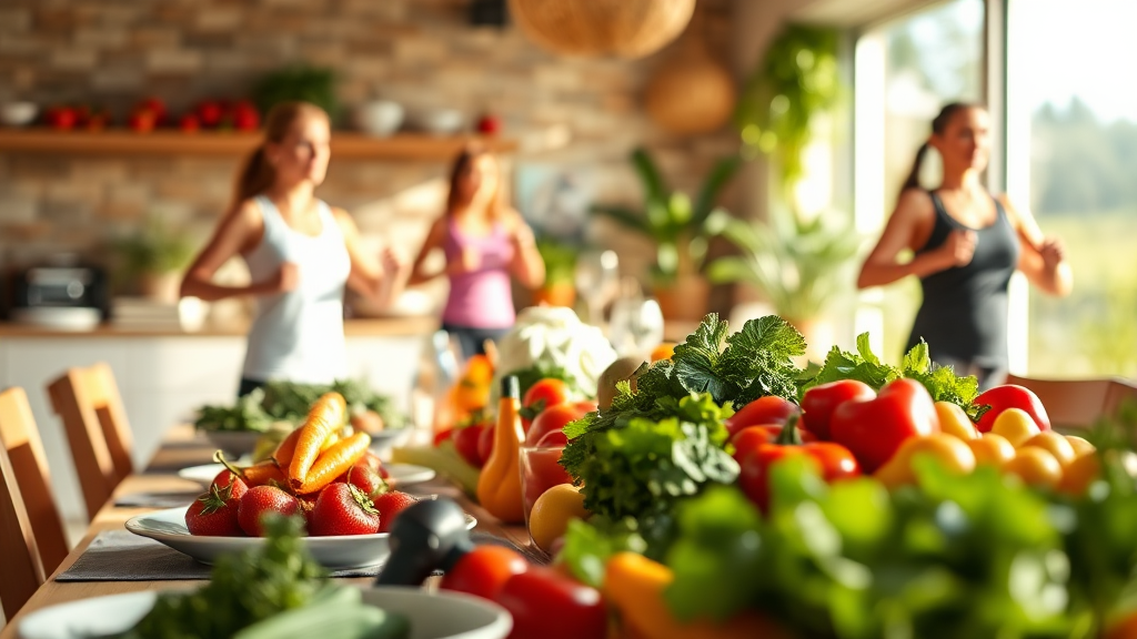 비만 예방 및 관리, 건강한 삶 (realistic 스타일)