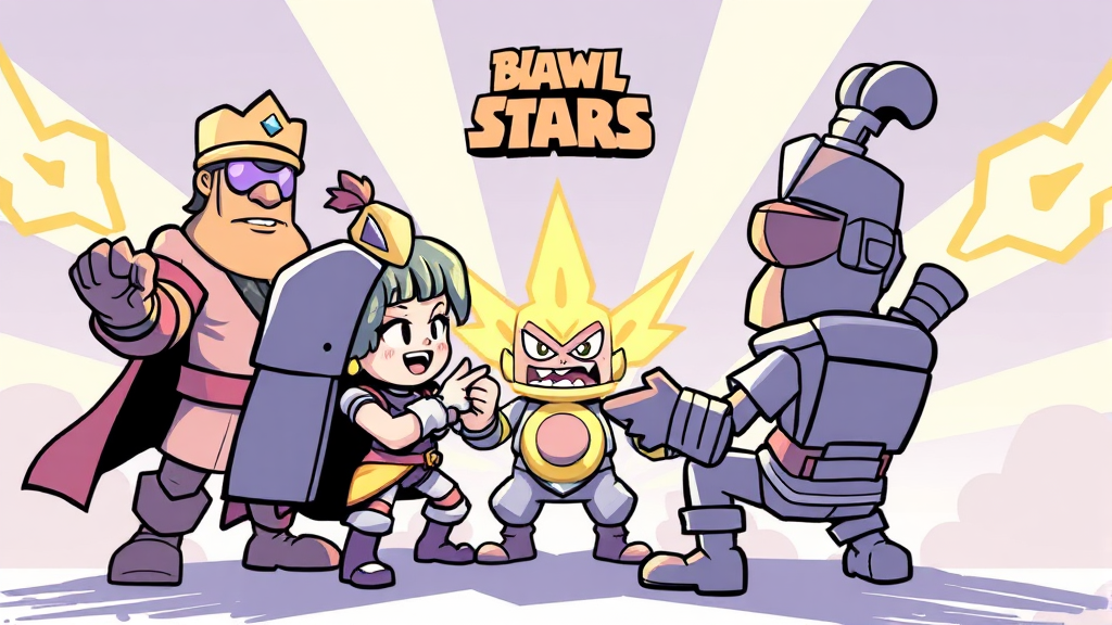 친구와 함께하는 브롤스타즈 (illustration 스타일)