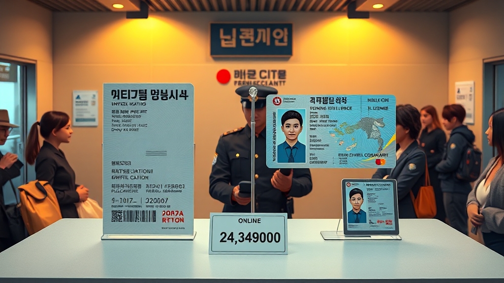 발급 방법: 온라인 vs 오프라인 (realistic 스타일)