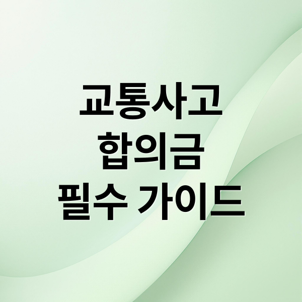 교통사고
합의금
필수 가이드 (교통사고 합의금)