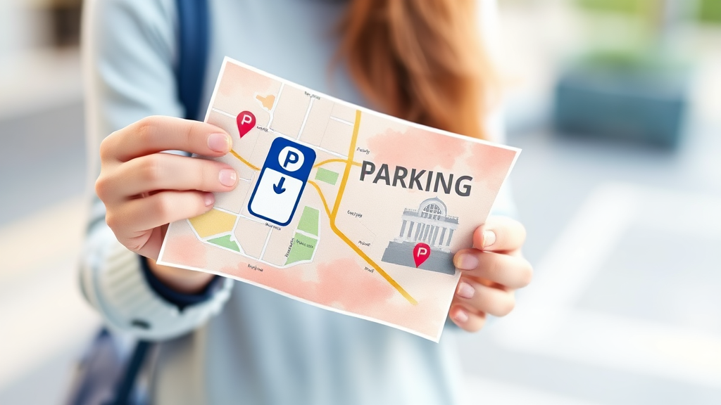 무료 주차장 찾기: 핵심 정보 (watercolor 스타일)