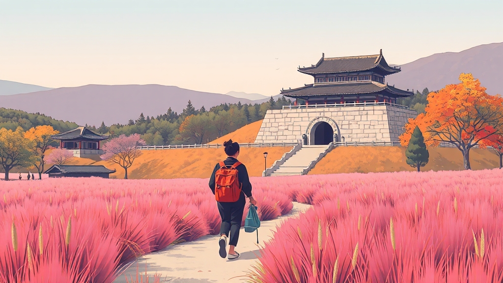 경주 1박 2일 여행 코스 (illustration 스타일)