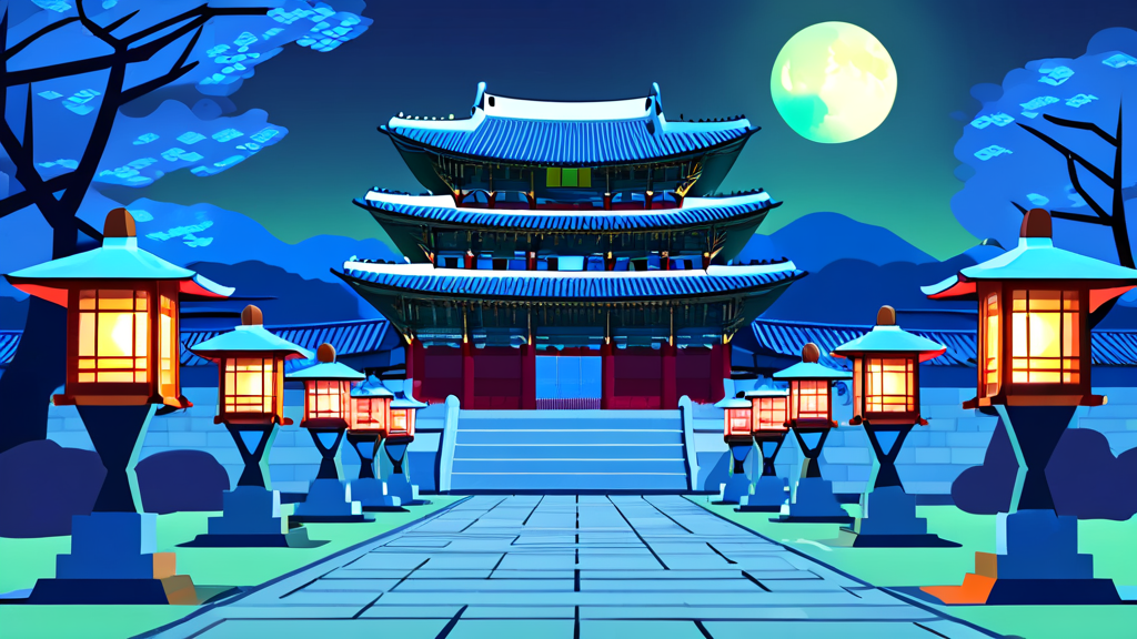 달빛기행 후기: 특별한 밤의 경험 (illustration 스타일)