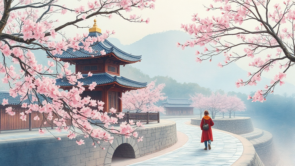 나만의 특별한 봄 여행: 3월 경상북도 축제 계획 세우기 (watercolor 스타일)