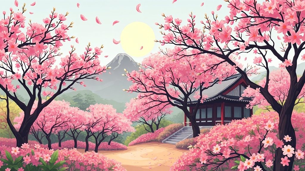 제암산 자연 휴양림 & 태백산맥문학관 (cartoon 스타일)