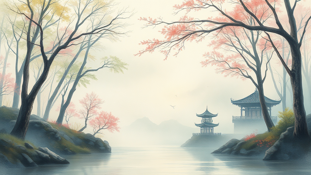 영월의 숨겨진 보석, 드라마 촬영지를 찾아서 (watercolor 스타일)