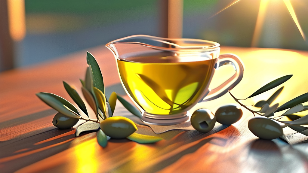 건강한 하루를 여는 올리브유 섭취 방법 (realistic 스타일)