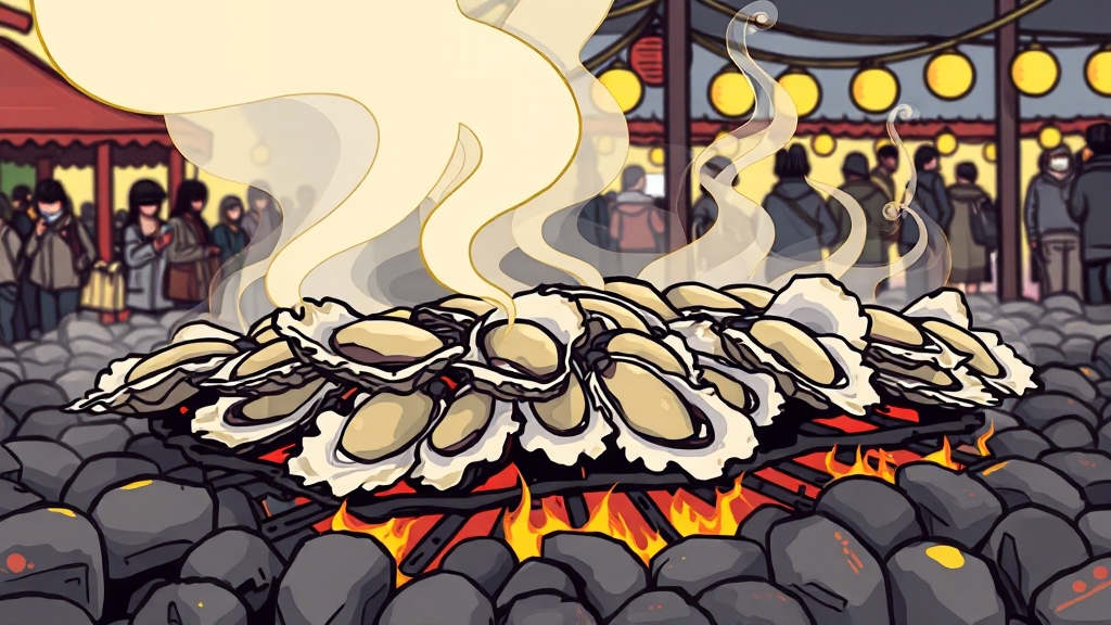 천북굴 축제: 성장 배경 (cartoon 스타일)