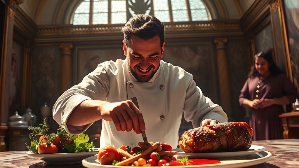 요리 실력으로 위기 극복 (realistic 스타일)