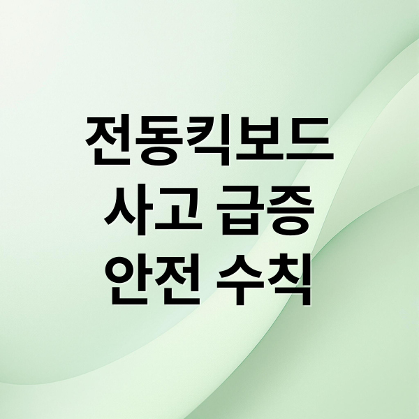 전동킥보드
사고 급증
안전 수칙 (전동킥보드 사고 안전)