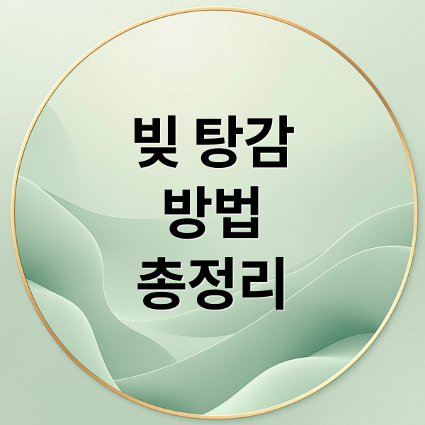 빚 탕감
방법
총정리 (채무조정 빚 탕감)