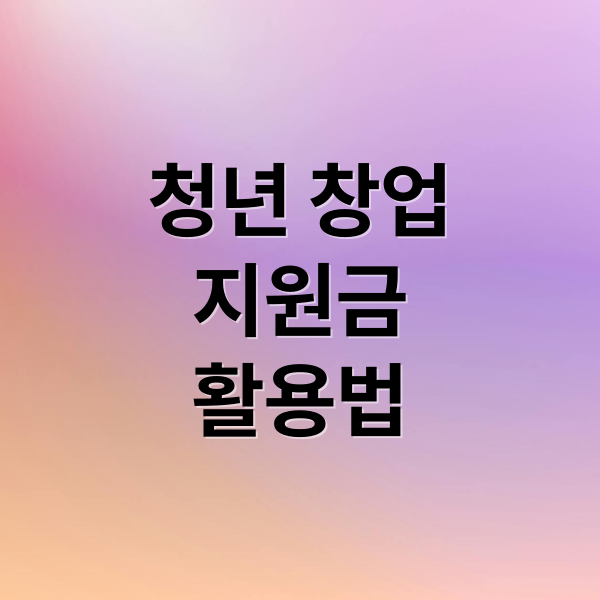 청년 창업
지원금
활용법 (청년 창업 지원금 받는 방법 단계별 완벽 가이)
