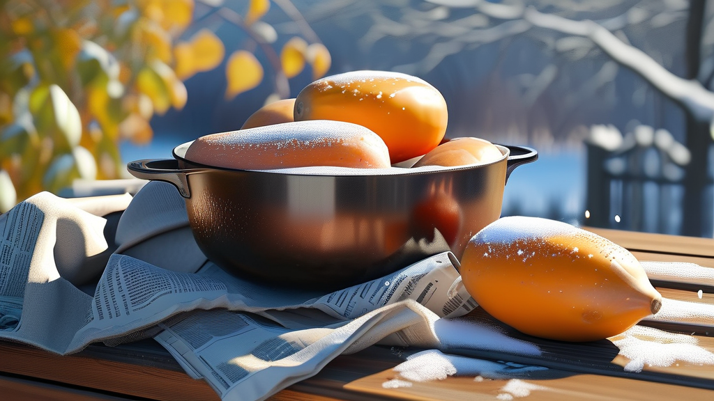 겨울철 고구마 보관, 추위 속에서 살아남는 비법 (realistic 스타일)