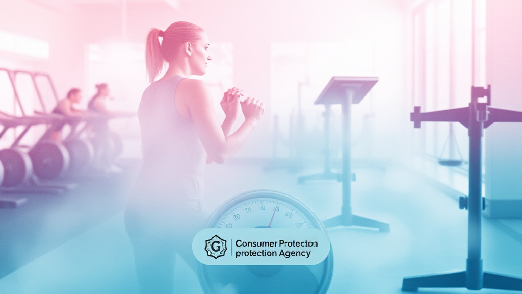 헬스장 환불 분쟁 해결 (watercolor 스타일)