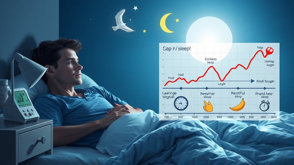 잠 못 이루는 밤, 혈당 스파이크를 막는 방법 (realistic 스타일)