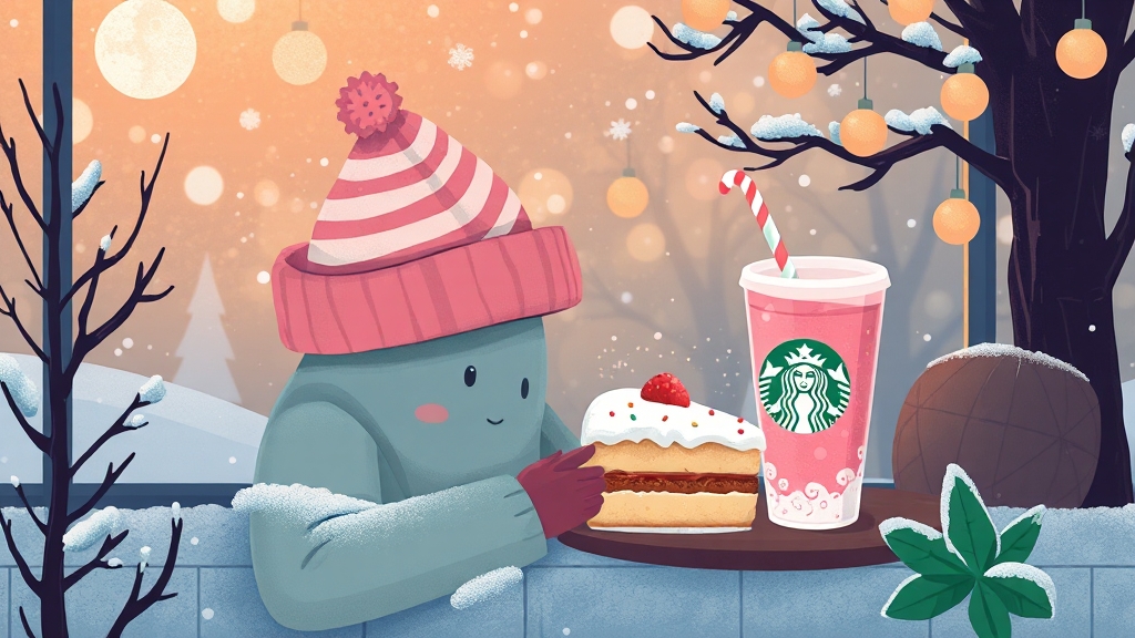 스타벅스 겨울 신메뉴 라인업 (illustration 스타일)