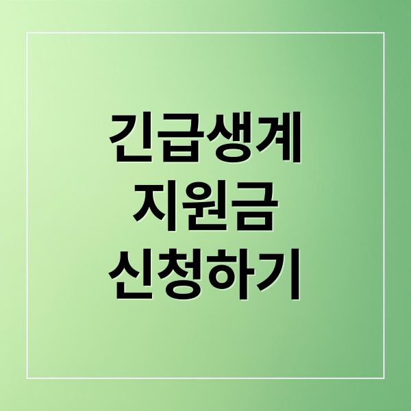 긴급생계지원금 신청하기