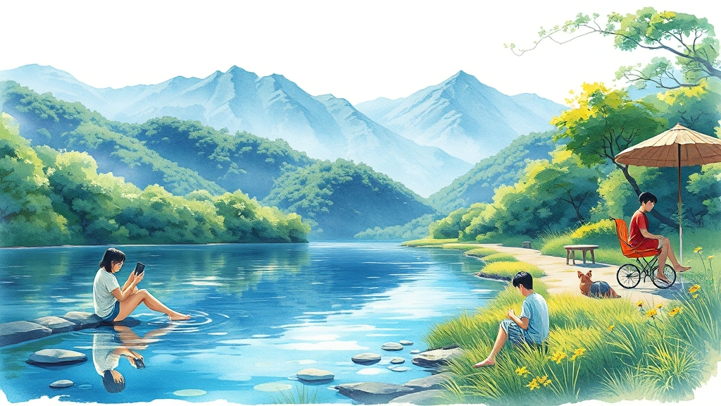 칠봉유원지 & 금대계곡 (illustration 스타일)